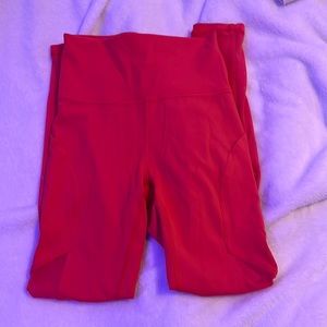 neon orange lululemon leggings - not align , high rise with mesh calf opening
